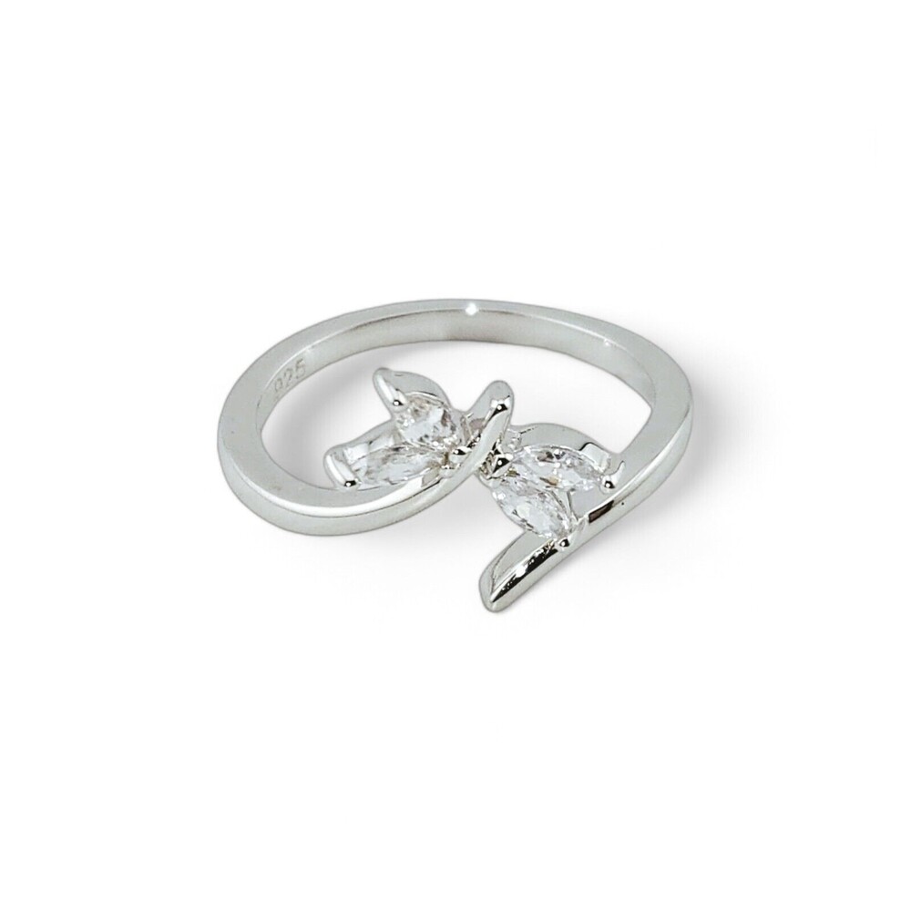 New Sterling Silver 925 Dragonfly Clear CZ Ring